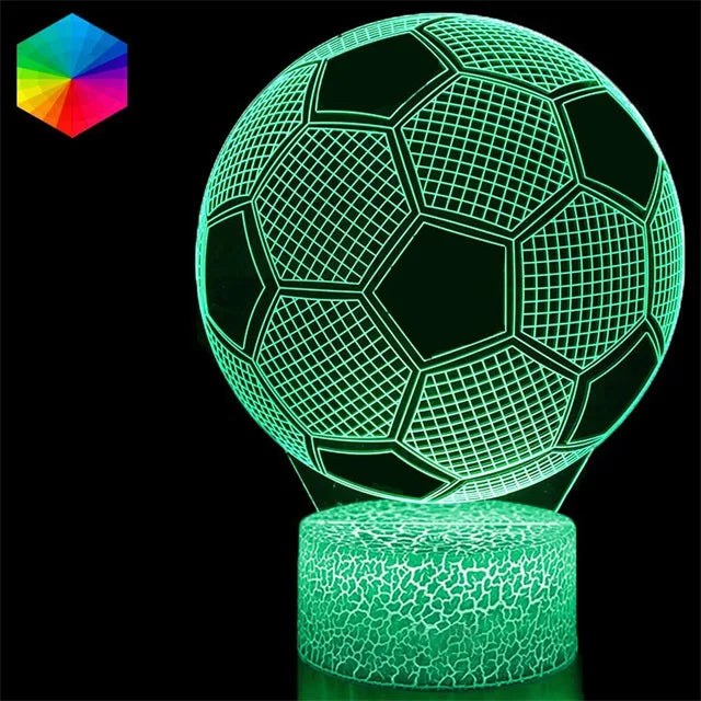 Lámpa 3D illúziós focilabdával - több változatban