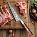 Damaszkuszi acélból készült Honesuki kés