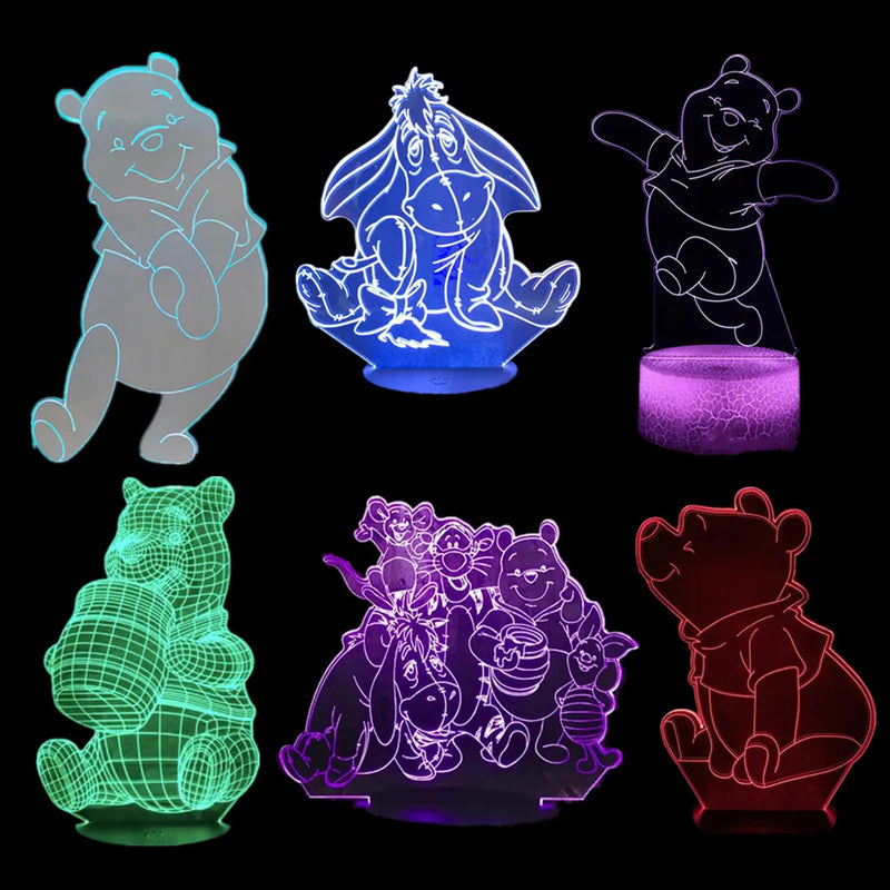 3D illúziós lámpa Micimackó - több változatban