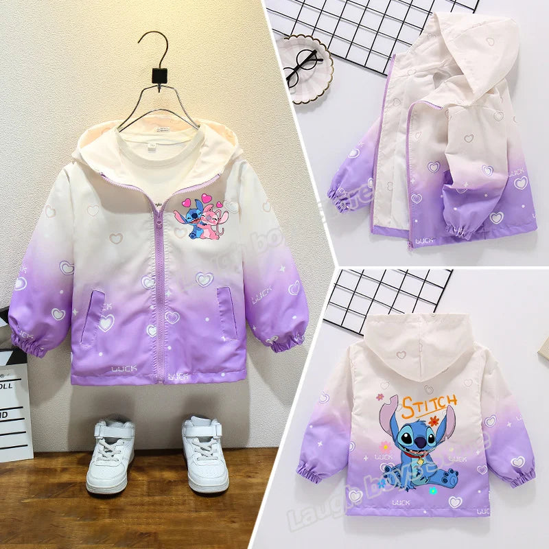 Lányok őszi vízálló kabátja Stitch - több változatban