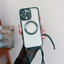 Átlátszó tok és pánt iPhone 15-17 készülékhez, beleértve a Pro/Pro Max készüléket is - több változatban