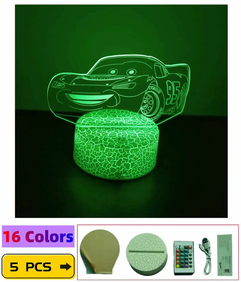 3D illúziós lámpa Verdák 3 - Lightning McQueen