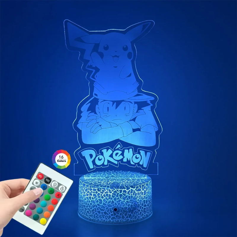 Lámpa 3D illúzióval Pokémonok