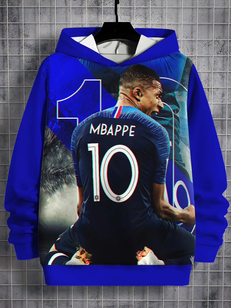 Futball pulóver 3D nyomtatással Kylian Mbappé - több változatban