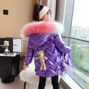 Dizájner lányok téli kabátja mackóval - több változatban