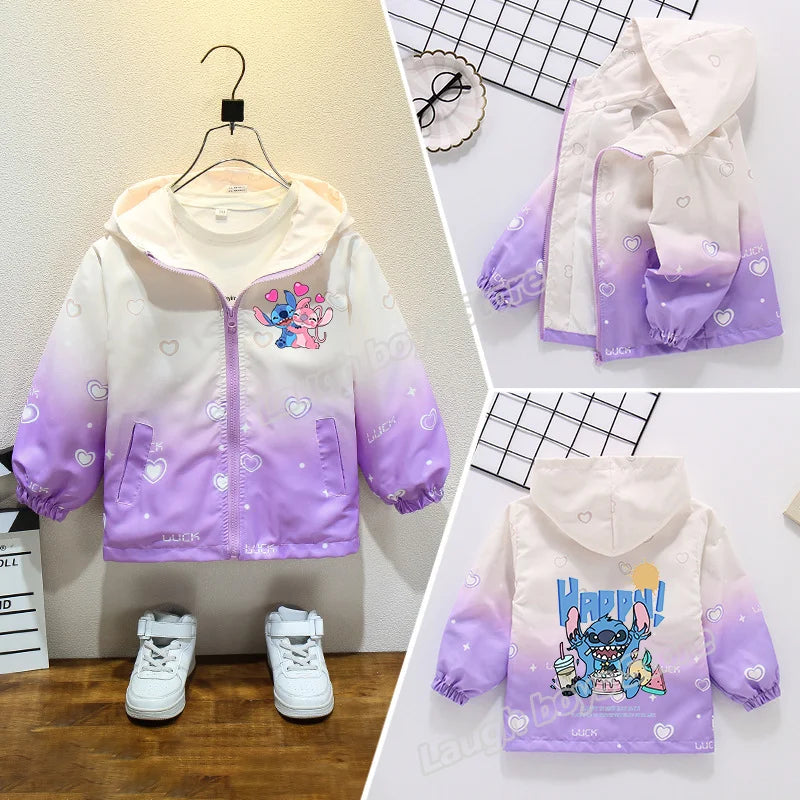 Lányok őszi vízálló kabátja Stitch - több változatban
