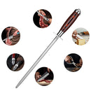 NordicSteel™ Professional késélező - acél élező rúd fa fogantyúval