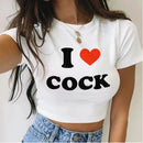 Vicces női póló I love cock