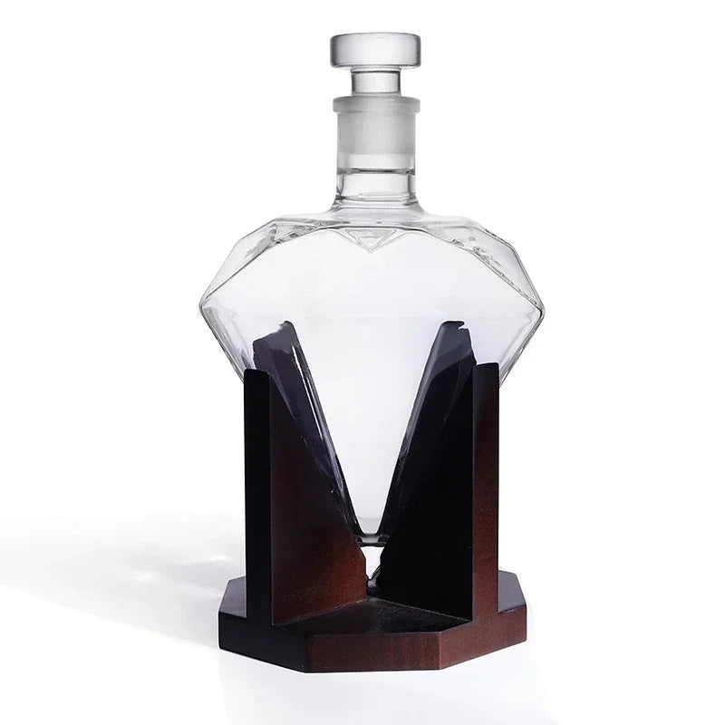 Design whiskykancsó Diamond 1000 ml - állvánnyal és zárókupakkal