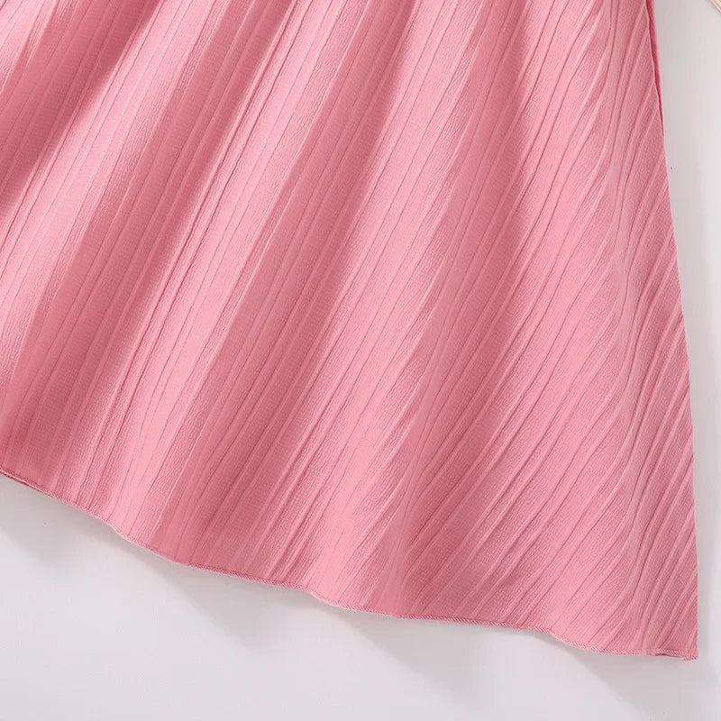 LilyLuxe™ Rózsaszín lány nyári ruha