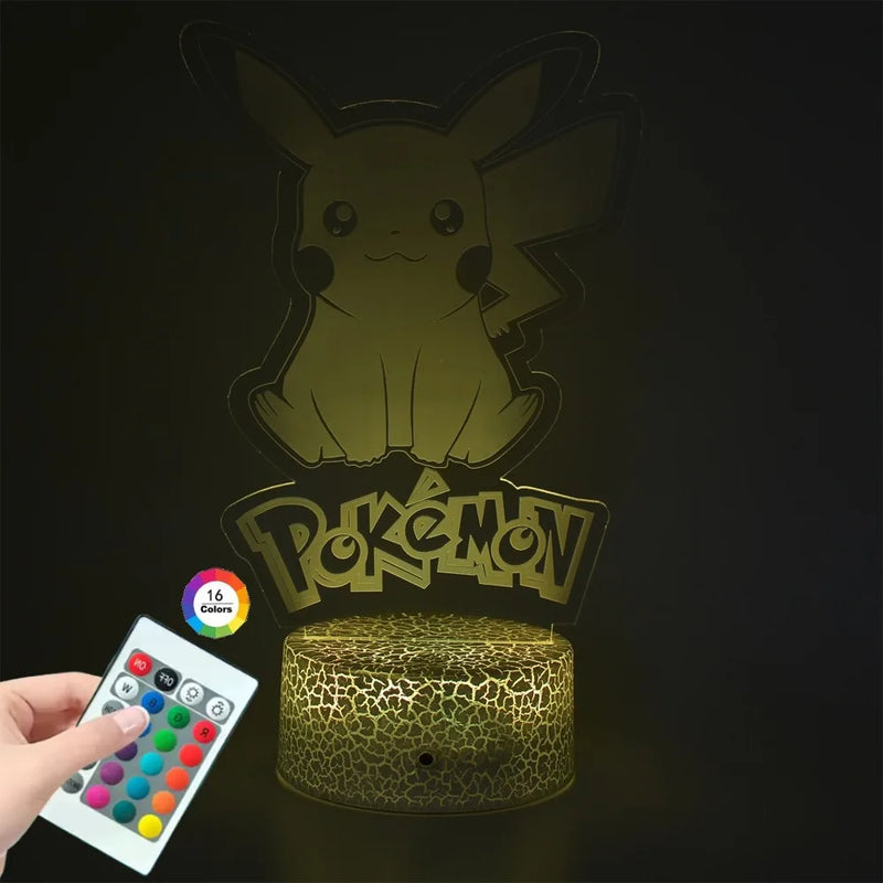 Lámpa 3D illúzióval Pokémonok