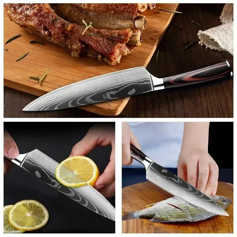 SharpMaster™ konyhai késkészlet damaszkuszi mintával és ollóval