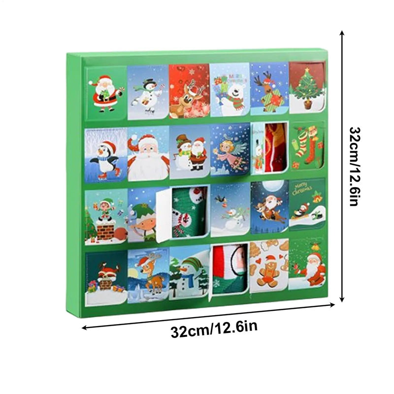Adventi naptár karácsonyi zoknikkal - 24 darab (12 pár)