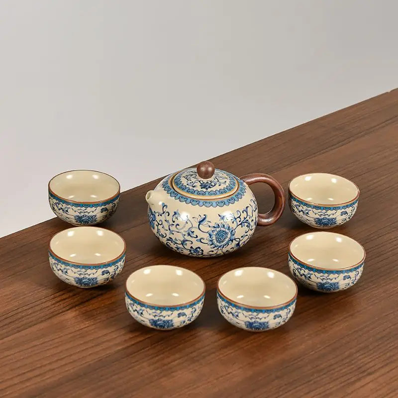 Hagyományos kínai porcelán teáskészlet