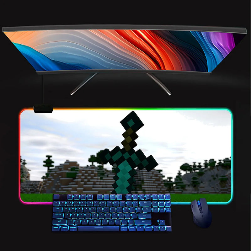 RGB világító billentyűzet és egérpad Minecraft - több változatban