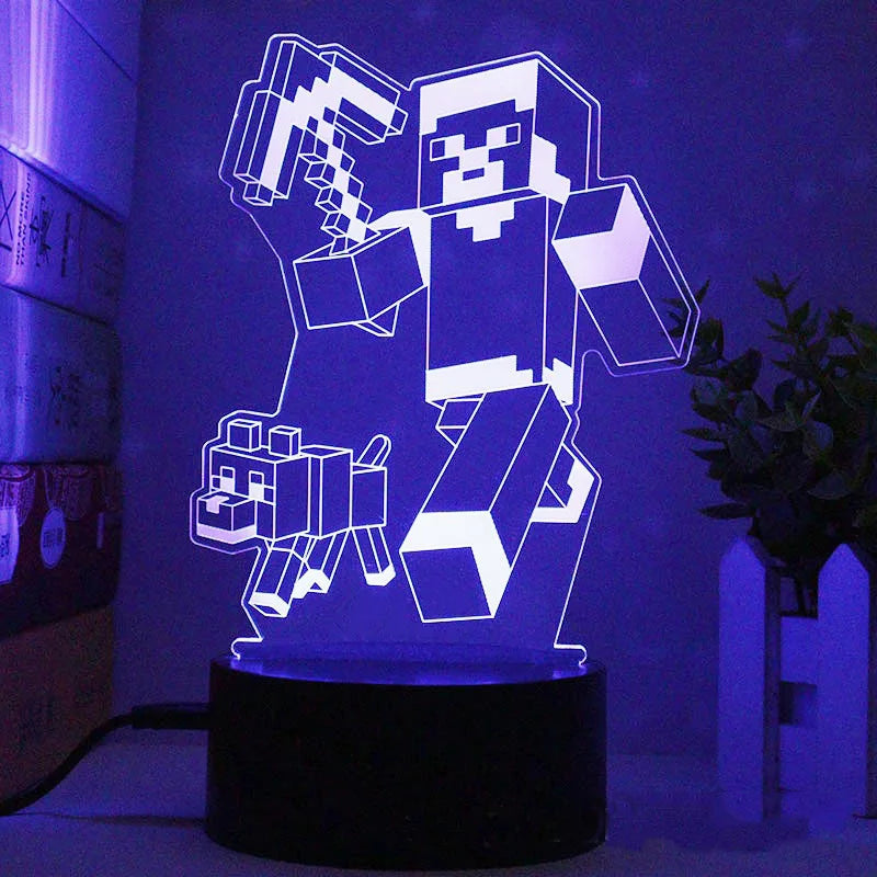 3D illúziós lámpa Minecraft - több változatban