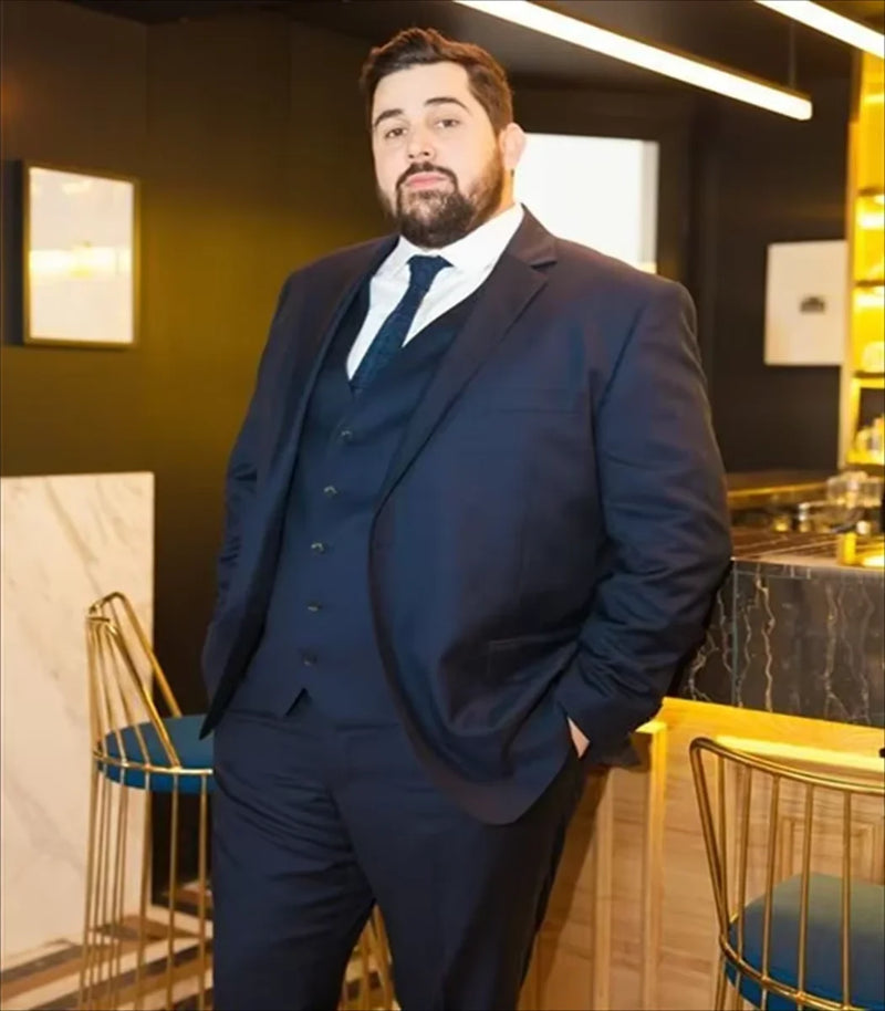 Plus Size férfi fekete öltöny - több változatban