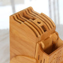 Fa állvány konyhai késekhez - univerzális blokk rekesszel