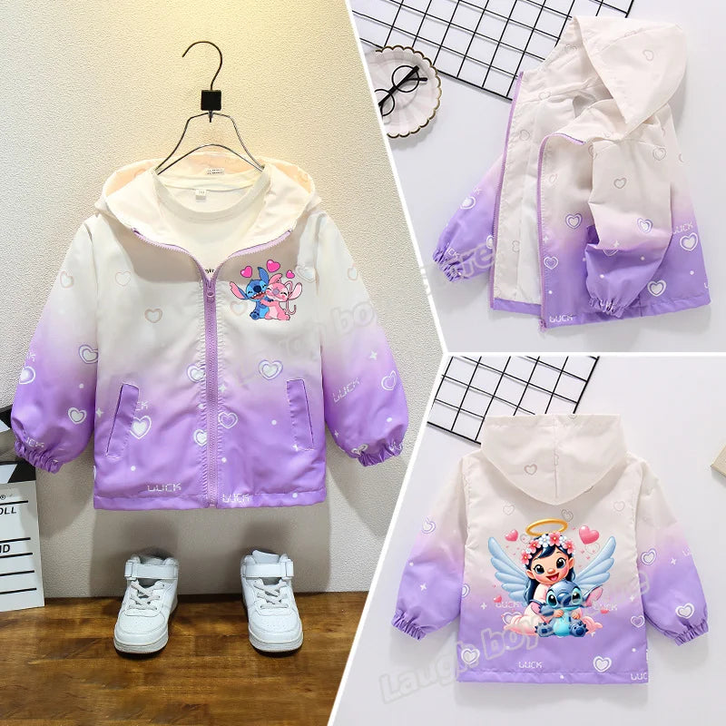 Lányok őszi vízálló kabátja Stitch - több változatban