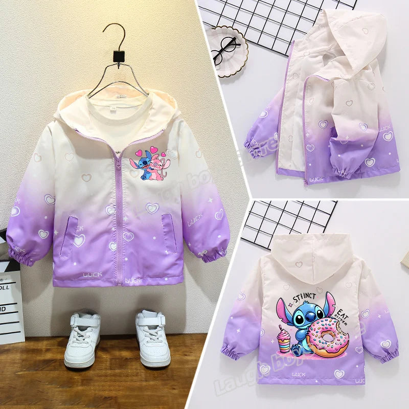 Lányok őszi vízálló kabátja Stitch - több változatban