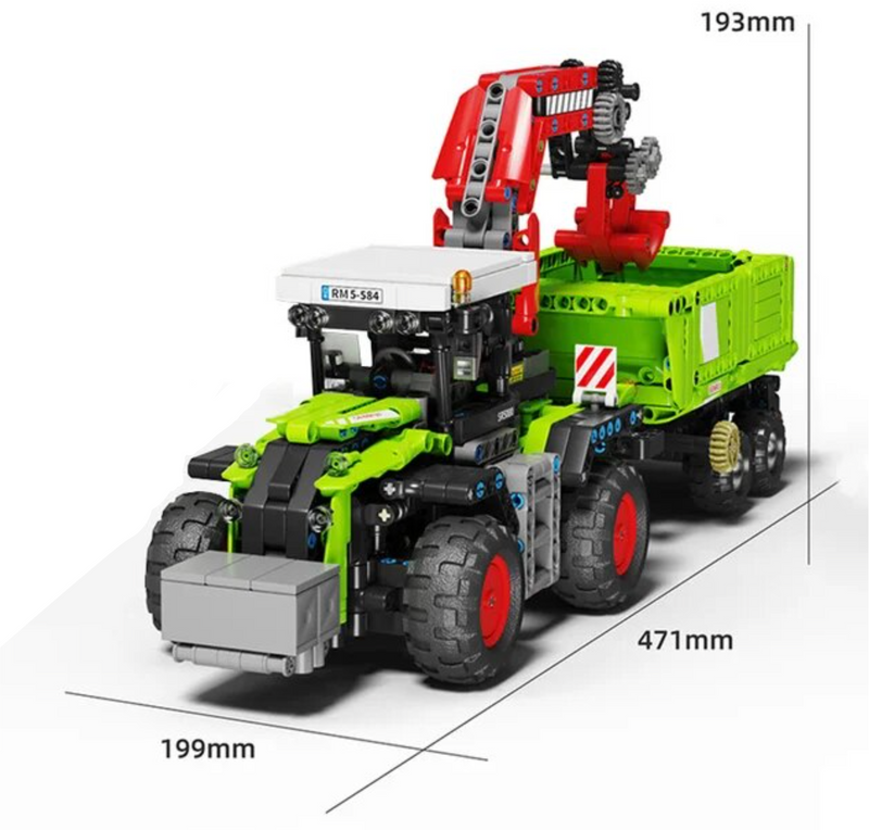Nagy traktor vontatóval