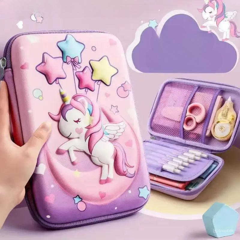 Lányok iskolai tolltartó Unicorn 3D - több változatban