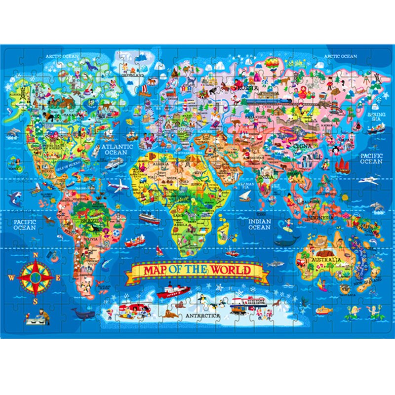 Puzzle világtérkép - 200 darab