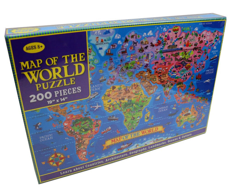 Puzzle világtérkép - 200 darab