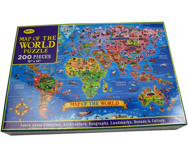 Puzzle világtérkép - 200 darab