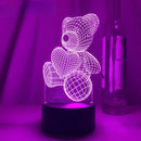 Lámpa 3D illúziós medvével - több változatban