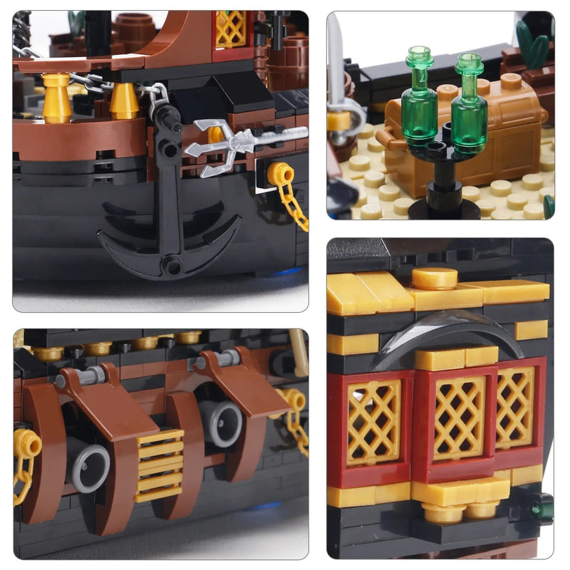 Fekete kalózhajó készlet Lego-hoz