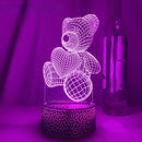 Lámpa 3D illúziós medvével - több változatban
