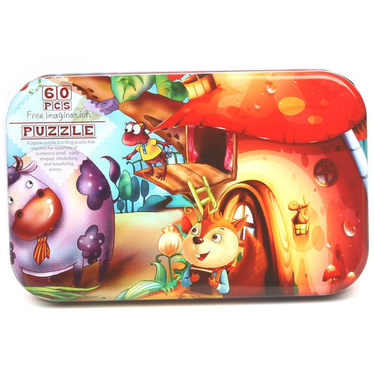 Gyermek puzzle dobozban 60 darab - több változatban