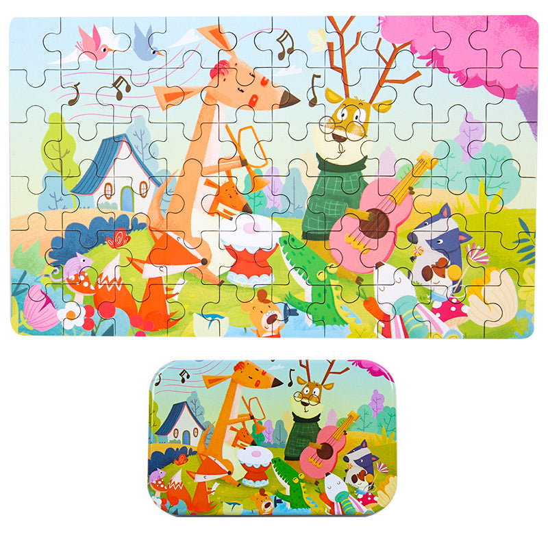 Gyermek puzzle dobozban 60 darab - több változatban