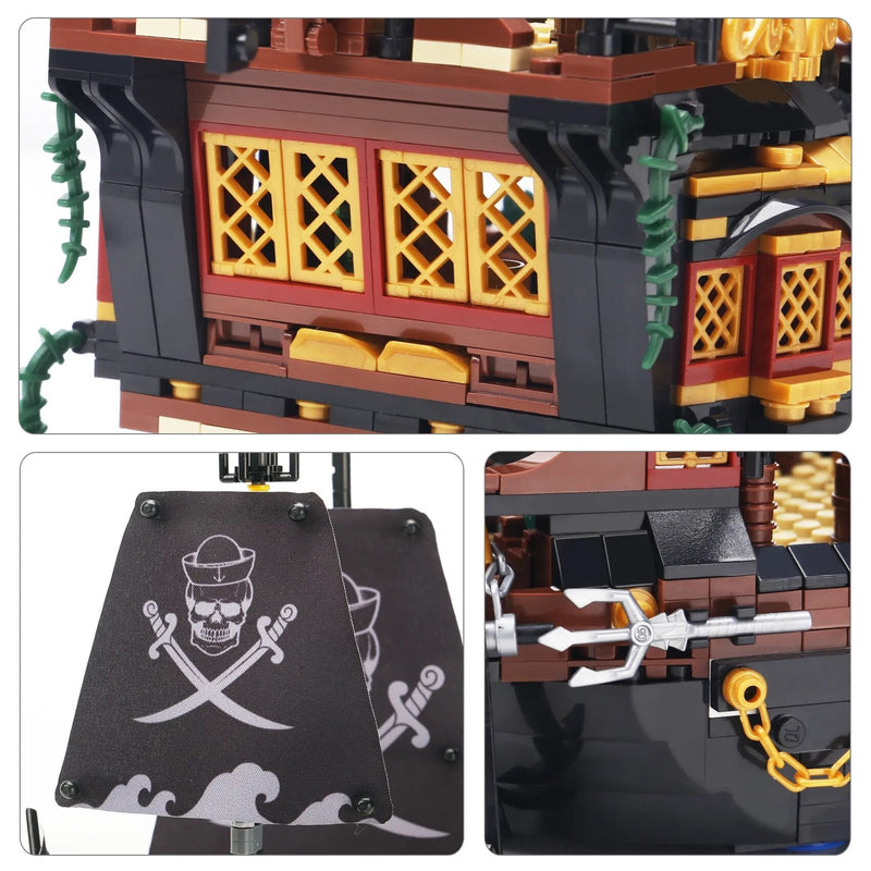 Fekete kalózhajó készlet Lego-hoz