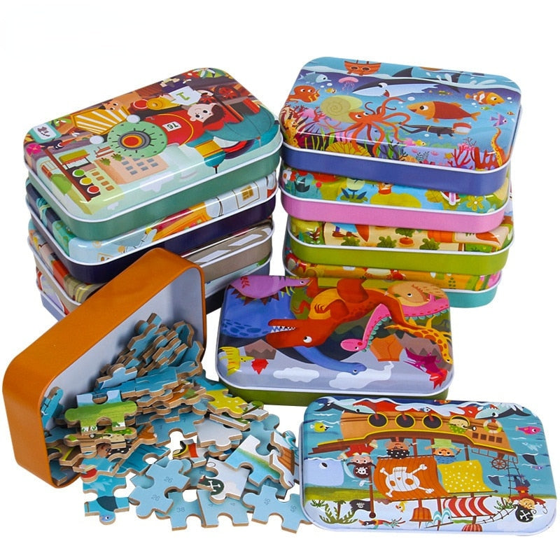 Gyermek puzzle dobozban 60 darab - több változatban