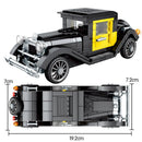 Fekete retro autó építőkészlet