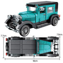 Kék vintage autó készlet