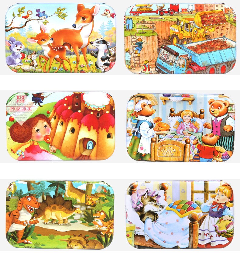 Gyermek puzzle dobozban 60 darab - több változatban