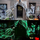 Halloween dekoráció fluoreszkáló pókháló - több változatban