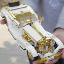 Fehér és arany retro luxusautó építőkészlet