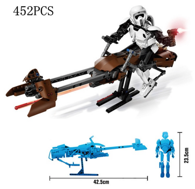 Star Wars Figura- Scout trooper járművel - 42,5 cm