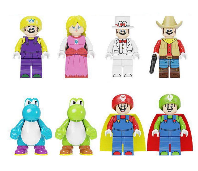 Super Mario figurák Lego-hoz - 8 db