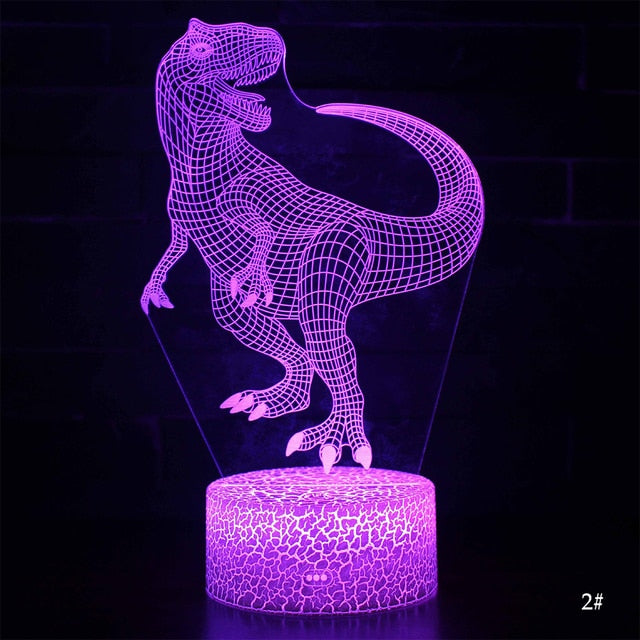 Lámpa 3D illúzióval - Dinoszaurusz