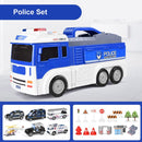 Rendőrségi teherautó autókkal - kék