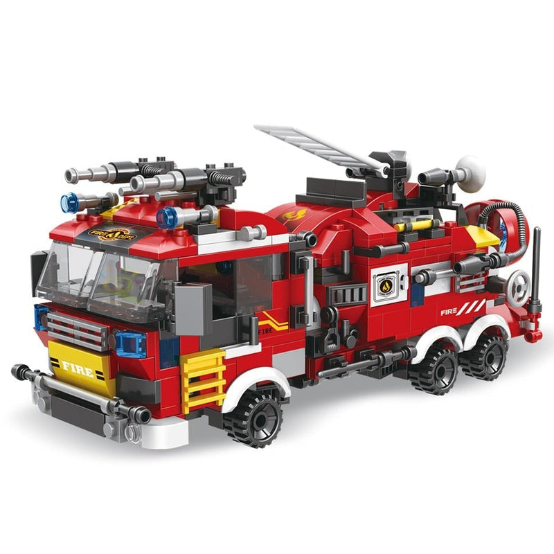 Építőipari készlet - 8v1 tűzoltóautó 806db