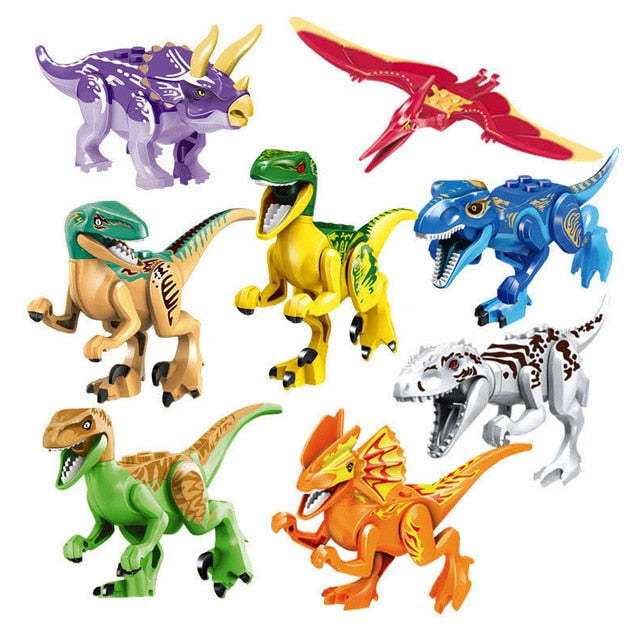 Jurassic world dínó figurák Lego-hoz - 8 db