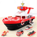 Tűzoltó hajó autókkal