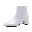 Női fényes sarkú csizma - több színben