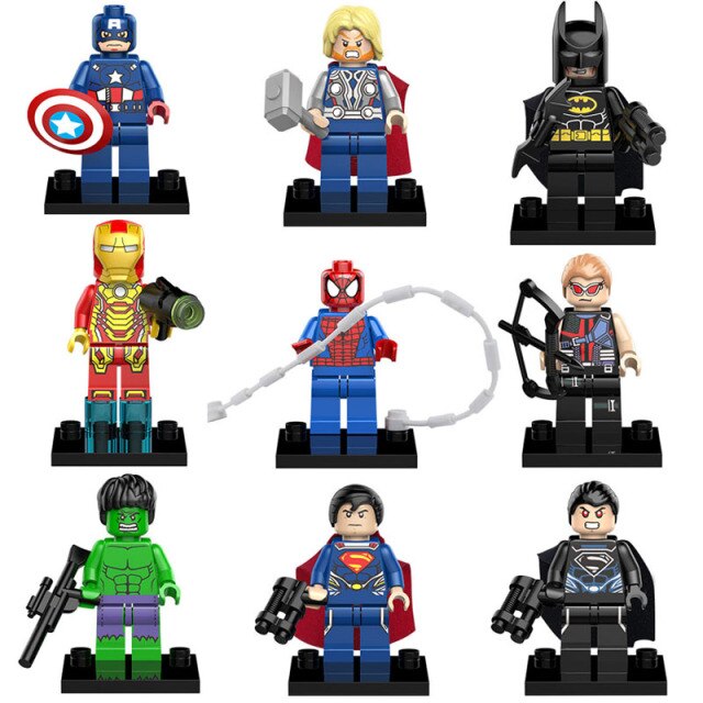 Marvel Szuperhős Figurák Lego-hoz - 9 db